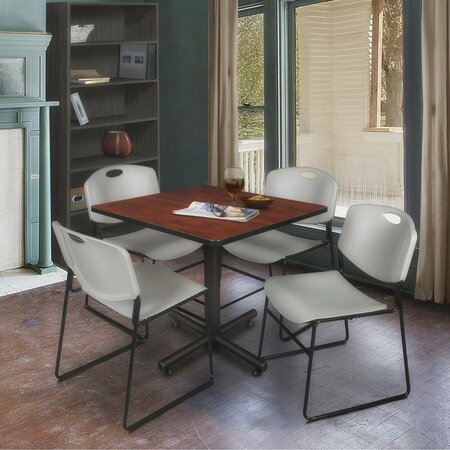 KOBE Square Tables > Breakroom Tables > Kobe Square Table & Chair Sets, 42 W, 42 L, 29 H, Cherry TKB4242CH44GY